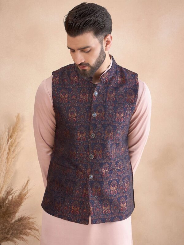 Men Woven Design Nehru Jacket