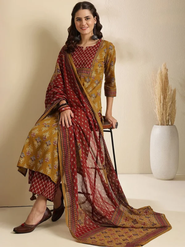 Cotton Kurta Palazzo Dupatta Set