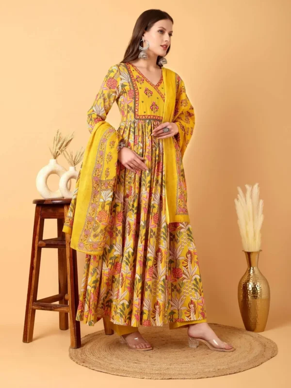 Cotton Kurti Pant Dupatta Set