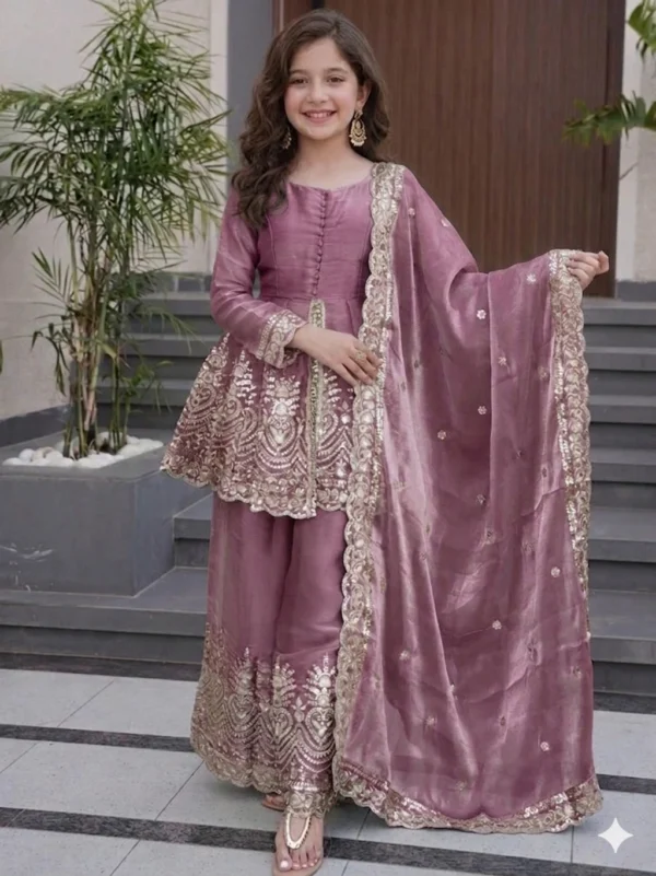 Kurta and Sharara Set (Purple Pack of 1)