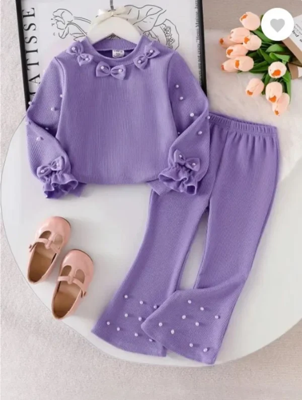qutie Girls Party(Festive) Top Pant (LAVENDER)