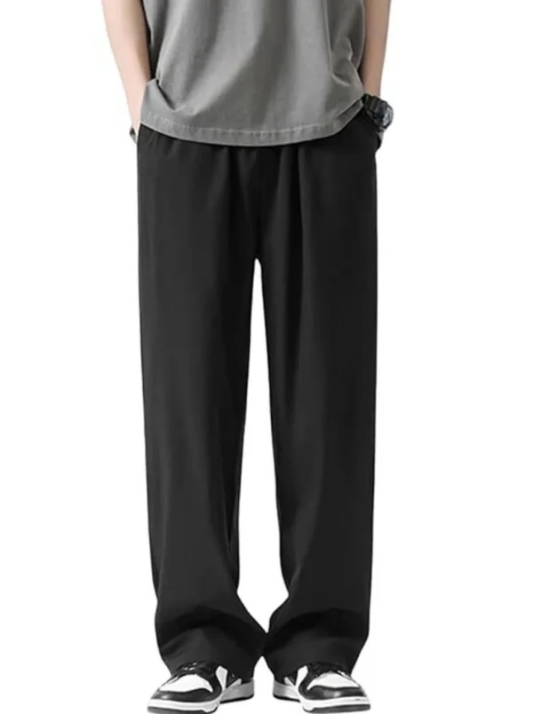 WEVOK WEAR Men Relaxed Black Cotton Blend Trousers