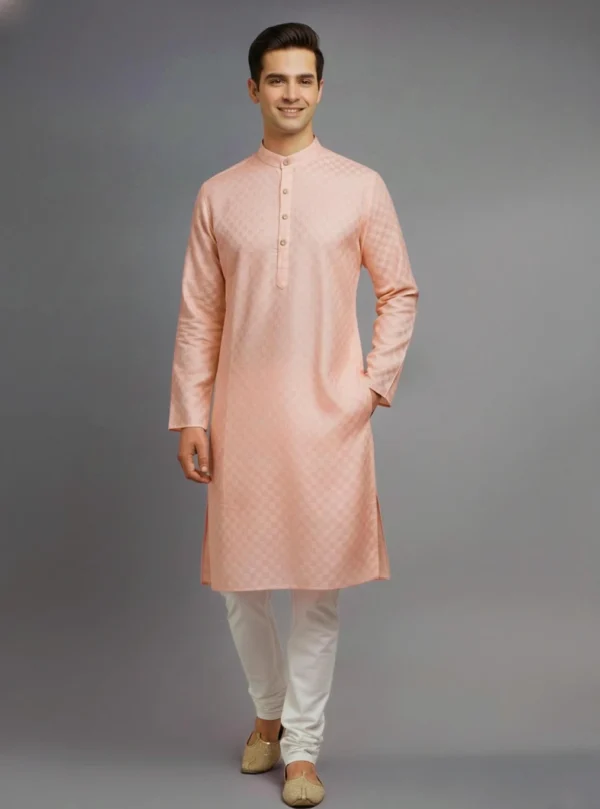 Tibra Collection Men Cotton Blend Kurta Pyjama Set