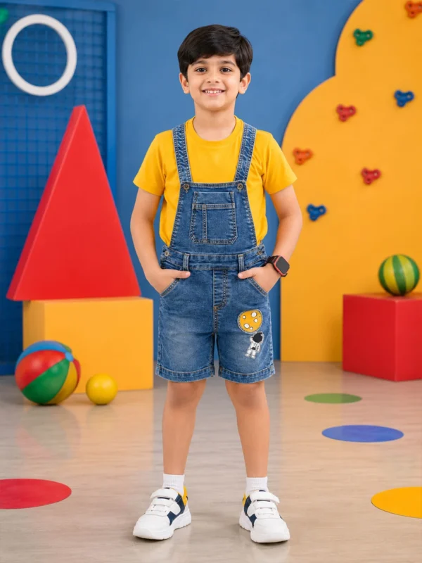 Boys Casual Printed Denim (Blue, Pack of 1)