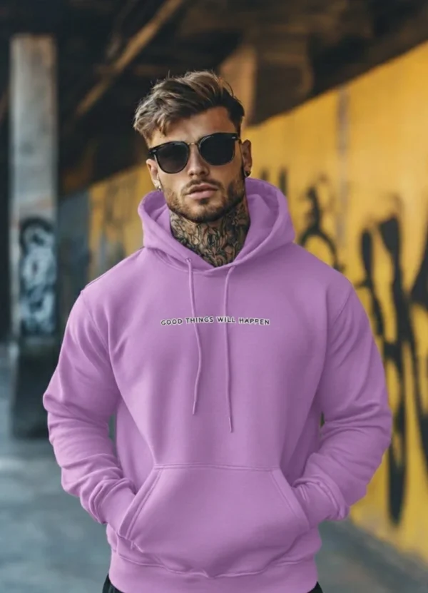 Gen Z Men Full Sleeve Graphic Print, Printed Hooded Sweatshirt